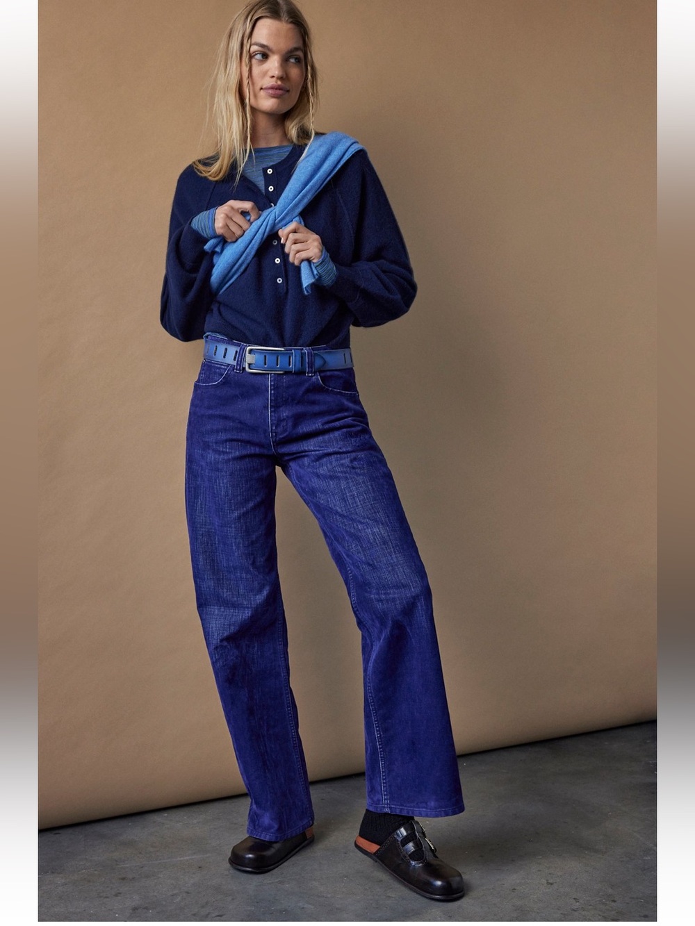 We The Free Tinsley Baggy High-Rise Flocked Jeans